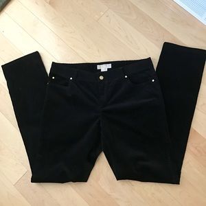 Michael Kors black fine corduroy straight leg jeans in size 10